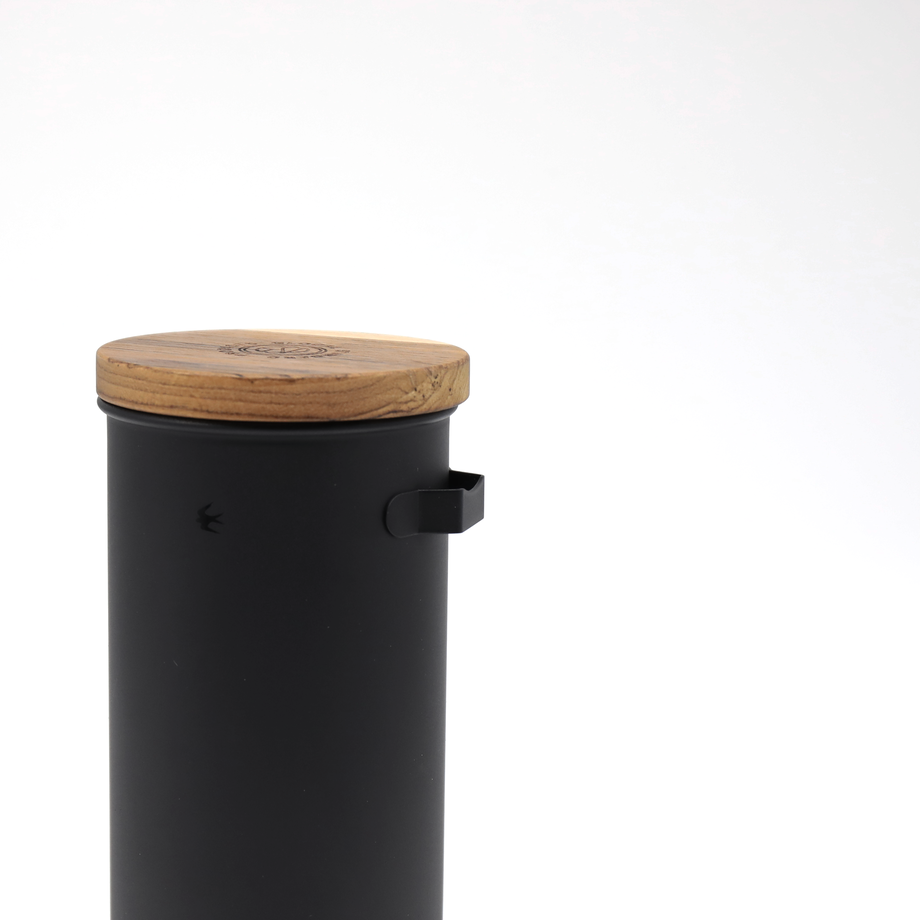 Matt Black! Tsubame Canister - Hook with Spoon