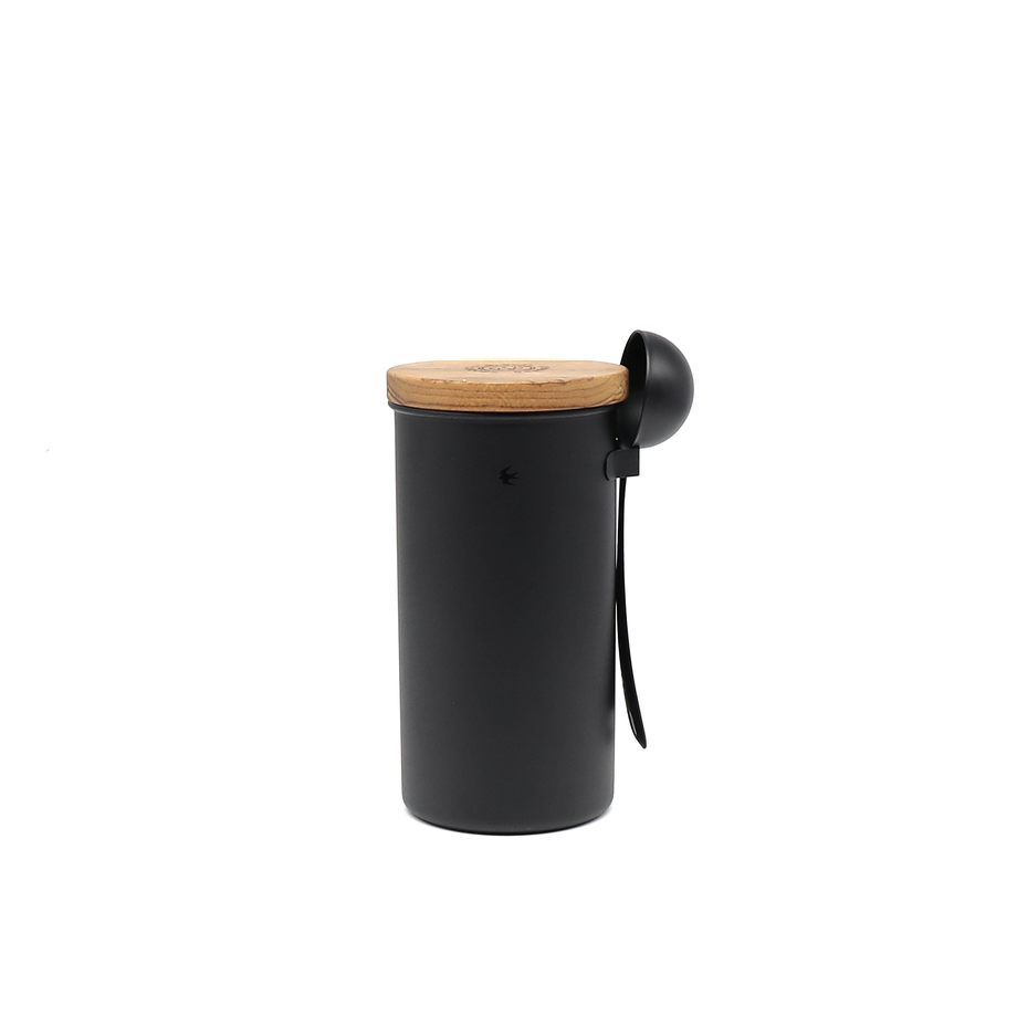 Matt Black! Tsubame Canister - Hook with Spoon